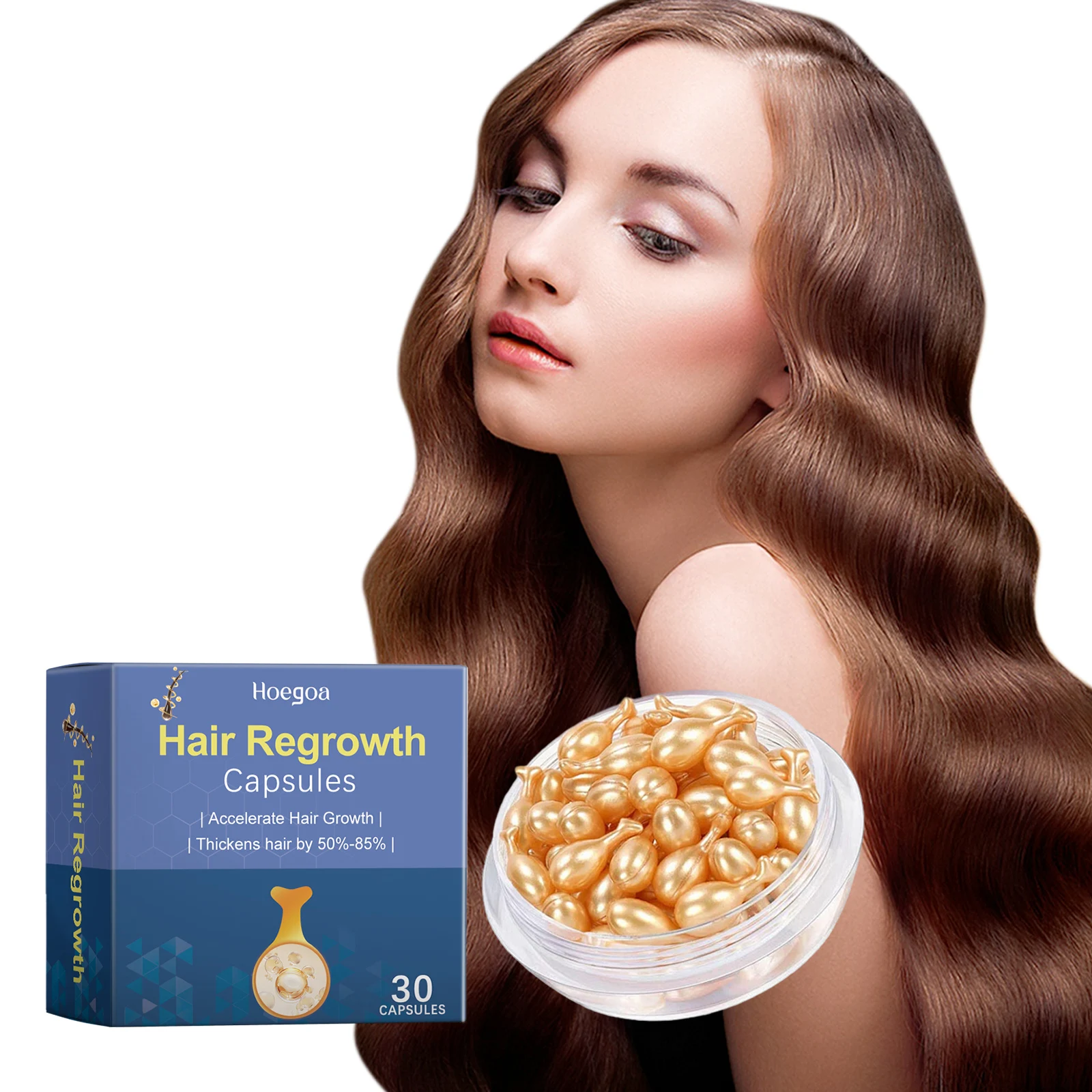 Hair Thickening Treatment Capsules with Argan Oil – Leave-In Formula for Silky Hair, Scalp Hydration & Fuller-Looking Locks