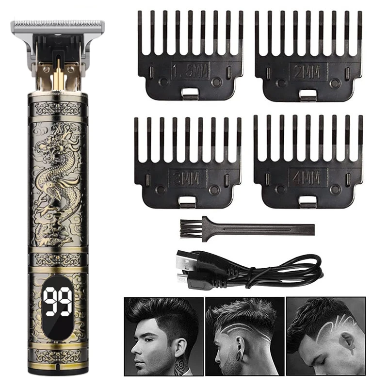 T9 Hair Trimmer Large Capacity Battery Power Display Clipper Hair Cutting Machine Rozumna Fork Men's Shaving Machine Barber Clip