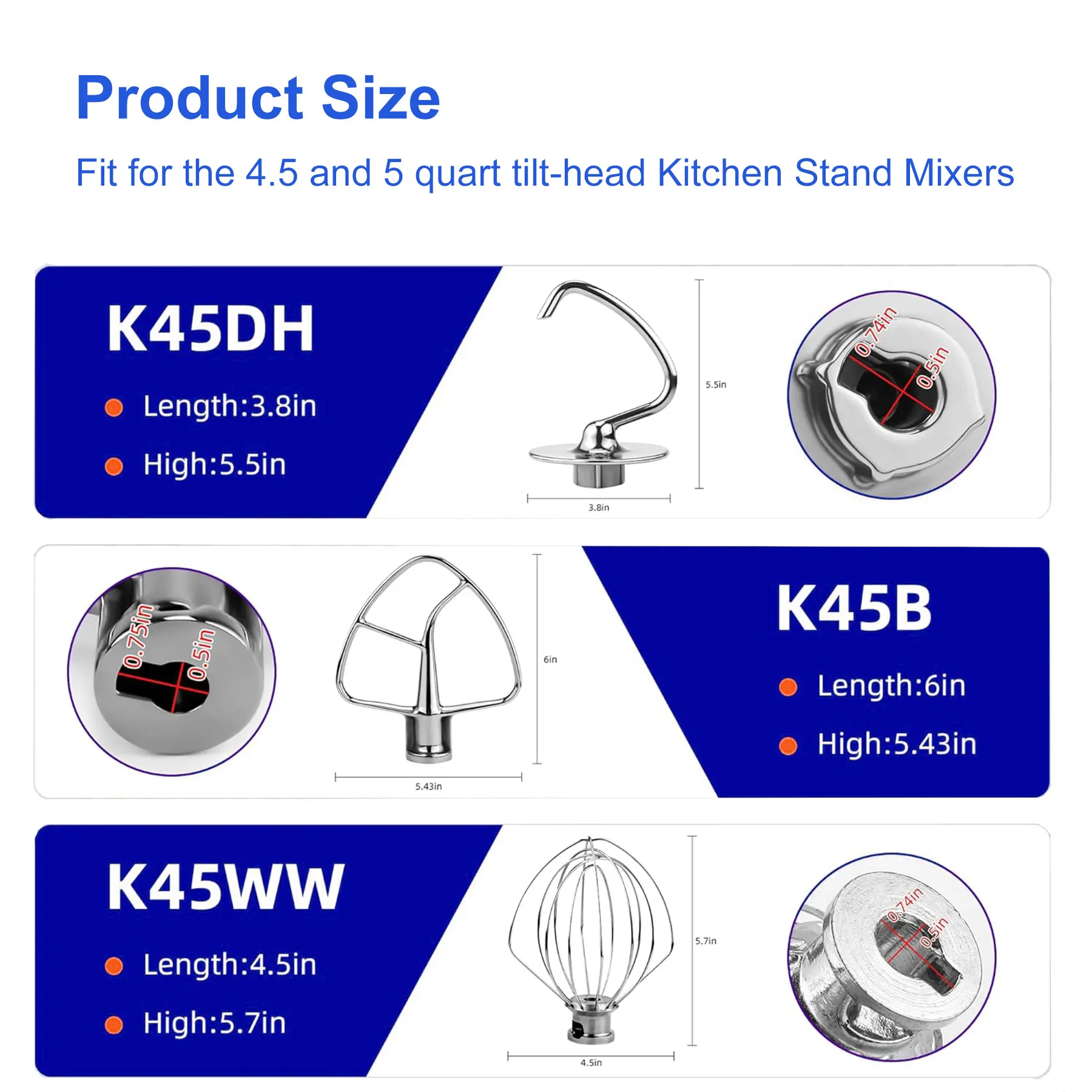 3 Pieces/1 Set Stand Mixers Repair Set Stainless Steel for Kitchen Accessories