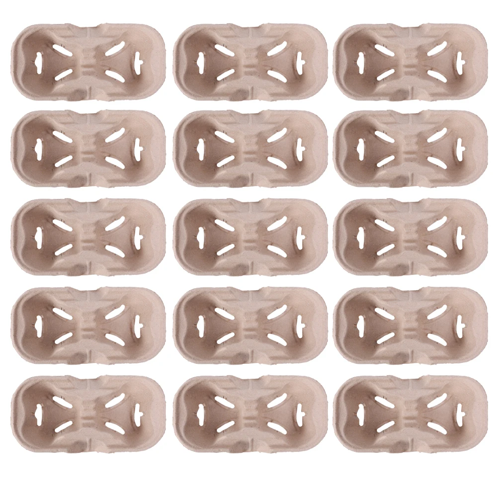 

20PCS Degradable Paper Pulp Cup Holder Stackable Coffee Mugs Takeout Drink Carrier Eco Friendly Disposable Hot Cold Beverage