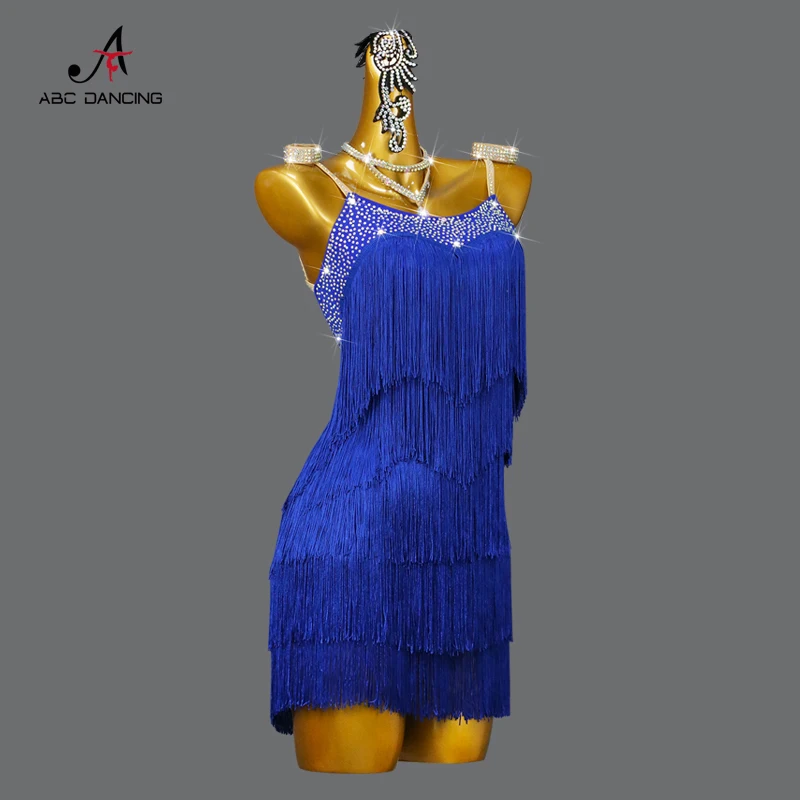 New Latin Dance Tassel Dress Sex Ballroom Clothes Stage Performance Practice Wear Prom Costume Women Ladies Skirt Line Suit Girl