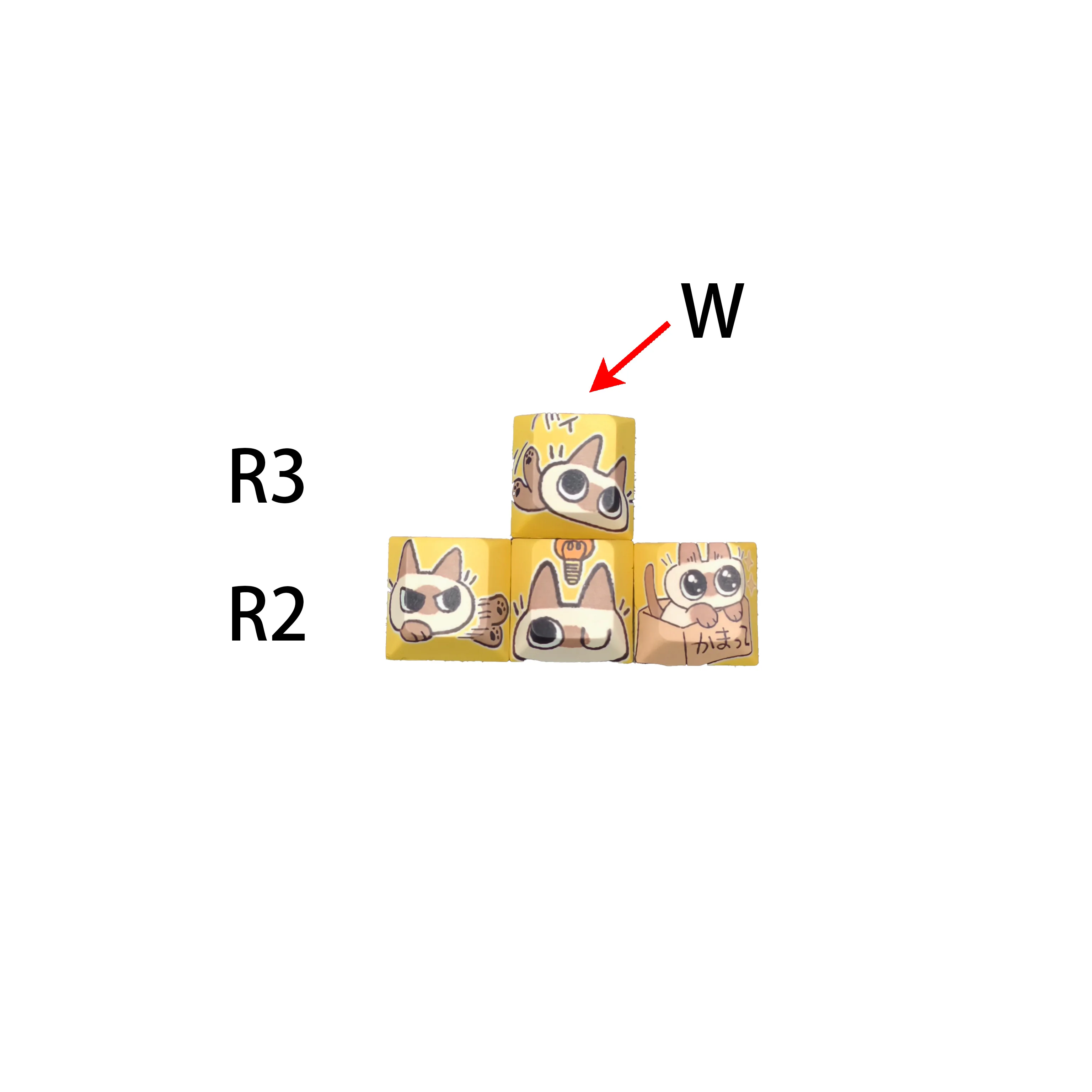 4pc PBT Keycaps Replace WASD Keycaps Cherry Profile 5-Sided Dye-Sublimation For Cherry Gateron MX Switches Mechanical Keyboard