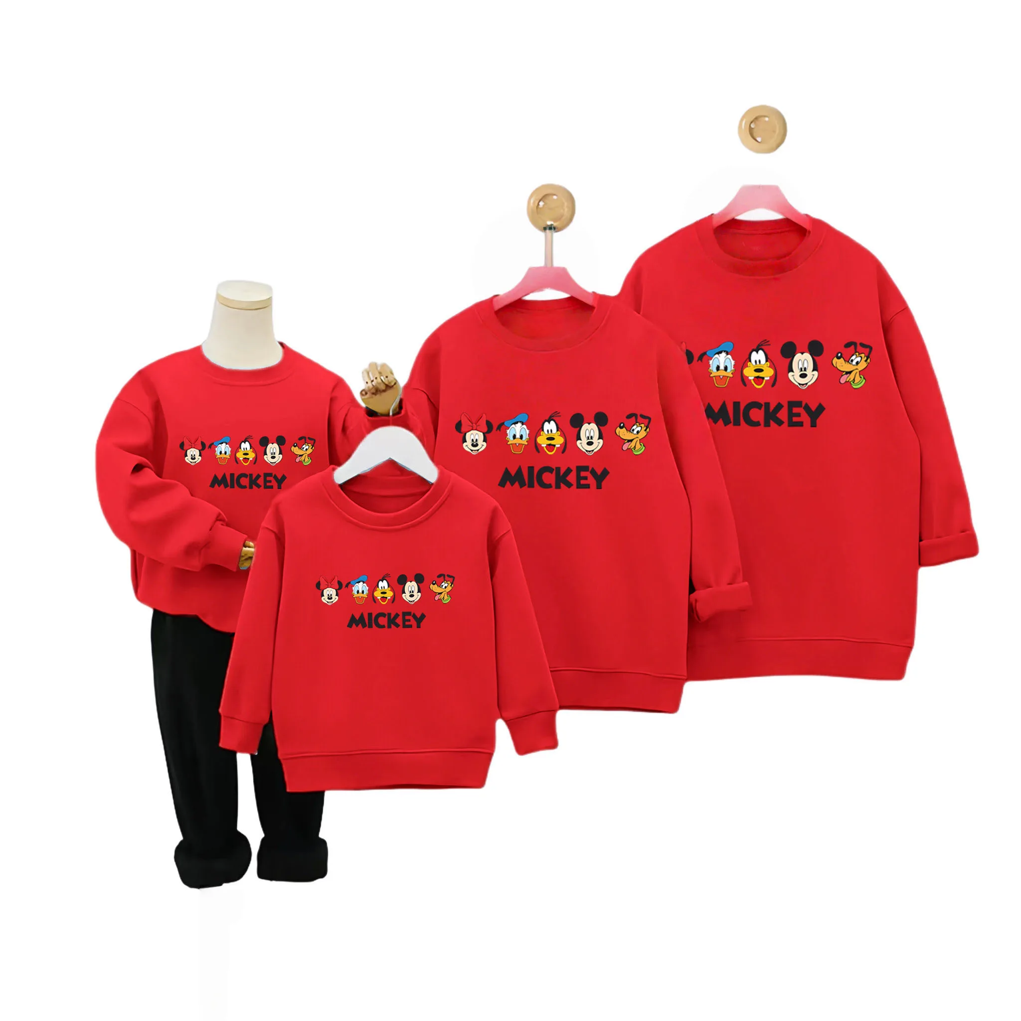 Christmas Family Matching Mickey Print Parent-child Outfits Top Xmas Baby Mommy and Daughter Matching Clothes Boys Clothes