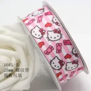 Sanrio Hello Kitty Webber Cute Girls Hair Accessories Handmade DIY Streamer Single Side Melody Hair Accessories Thread Ribbon