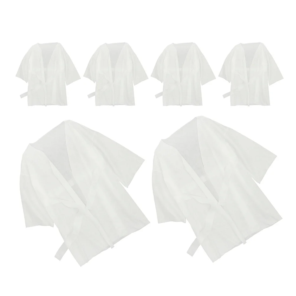

6Pcs Disposable Bathrobe Set Breathable Towel Wraps for Shower Bath Spa Hotel Home Women Men One Time Use Comfort