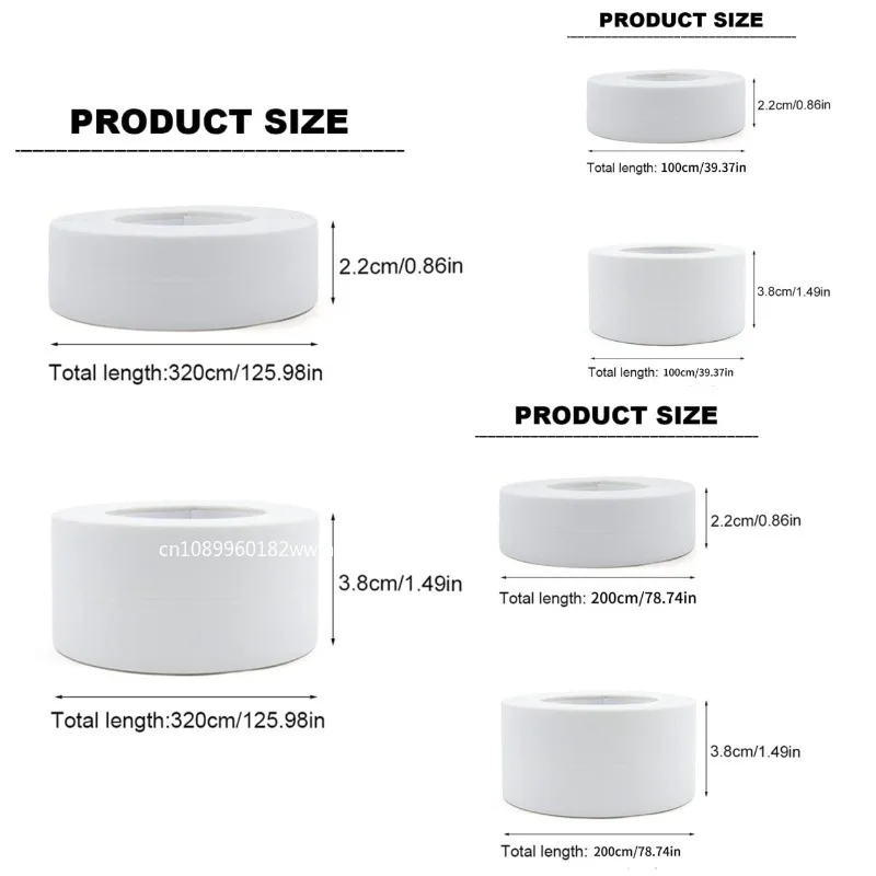 Nastro sigillante per bagno Nastro sigillante autoadesivo per lavello da cucina a prova di olio Striscia sigillante per mastice Adesivo da parete per doccia impermeabile in PVC per angolo WC