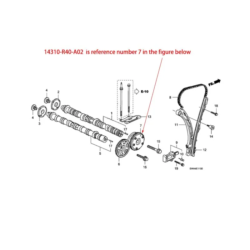 14310-R40-A02 مناسب لـ Acura ILXTSX Honda CRV Odyssey Civic عمود الحدبات توقيت ضرس 14310R40A01 918-751 ECP1871 #5