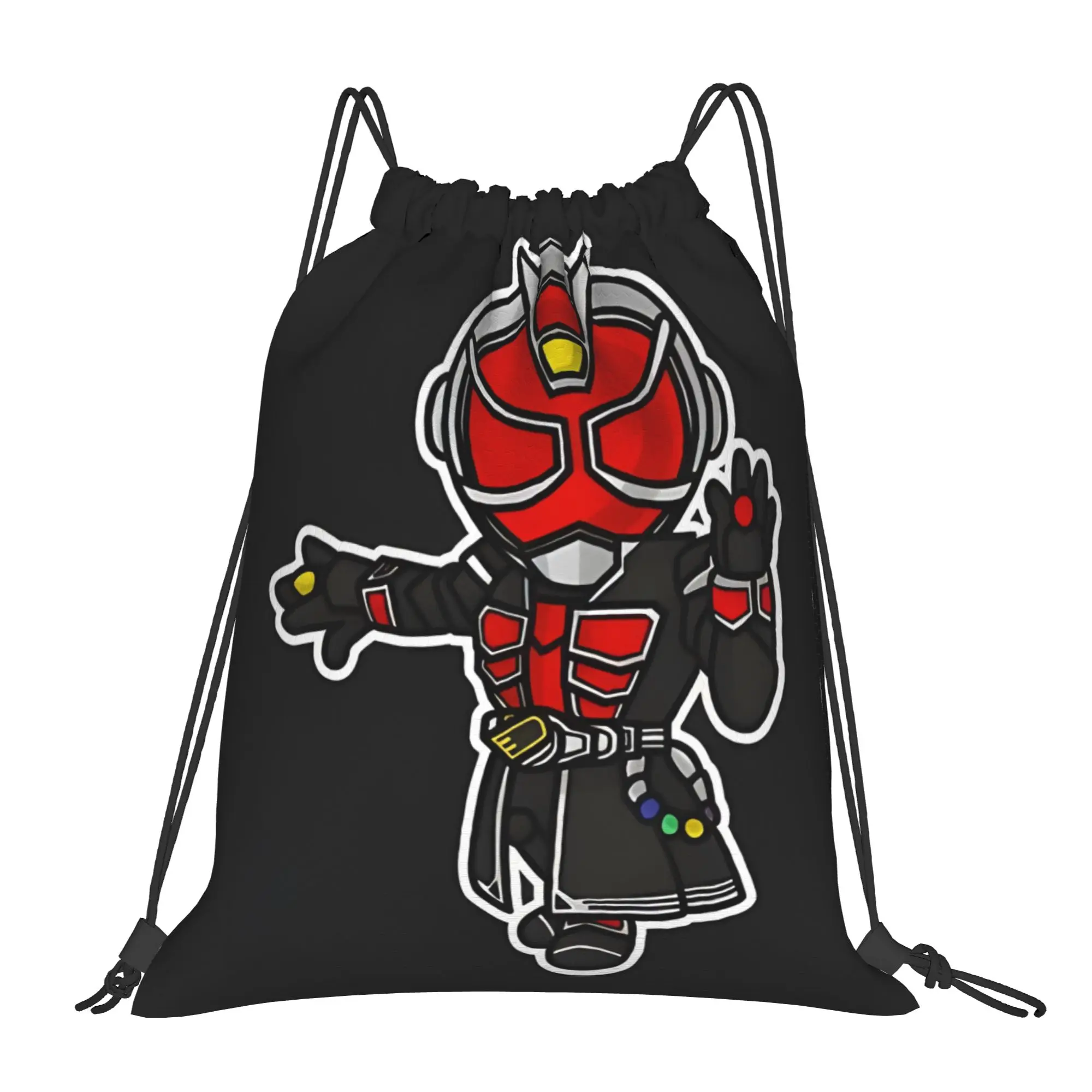 gym Pouch Kamen Rider Wizard Chibi Style Kawaii  Drawstring Bags Shopping Unisex Storage Organize Bundle Pocket Rope Bag