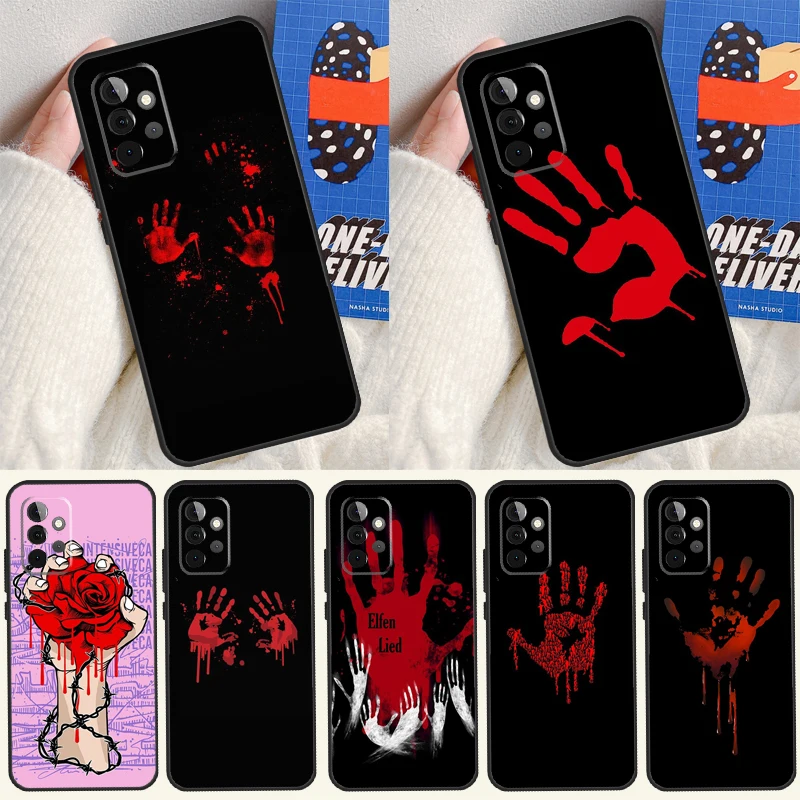 Bloody Hand For Samsung Galaxy A54 A34 A14 A55 A35 A15 A53 A33 A13 A05 A06 A16 A22 A32 A52 Phone Case
