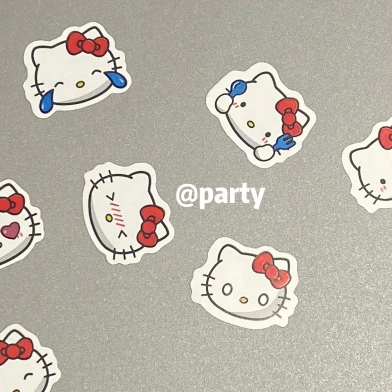 Pegatinas redondas de gato de Hello Kitty para niños, juguete bonito de dibujos animados, suministros de pegatinas de recompensa para profesores,
