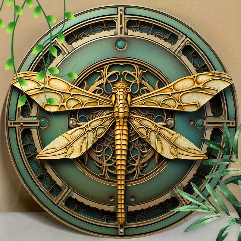 

Round Metal Aluminum Mark Celtic Dragonfly for Home, Living Room, Coffee Shop, Office, Wall Decoration Art, Wall Art Home Decor