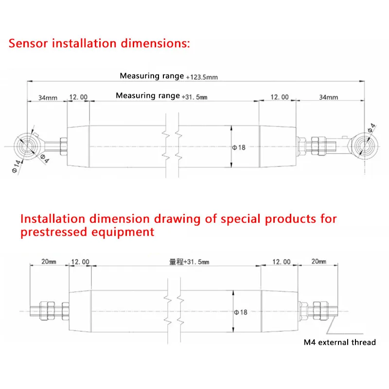 Articulated High-precision Potentiometer Displacement Sensor KPM18 50-300mm Pre-stressed Electronic Ruler Resistance Rod Type