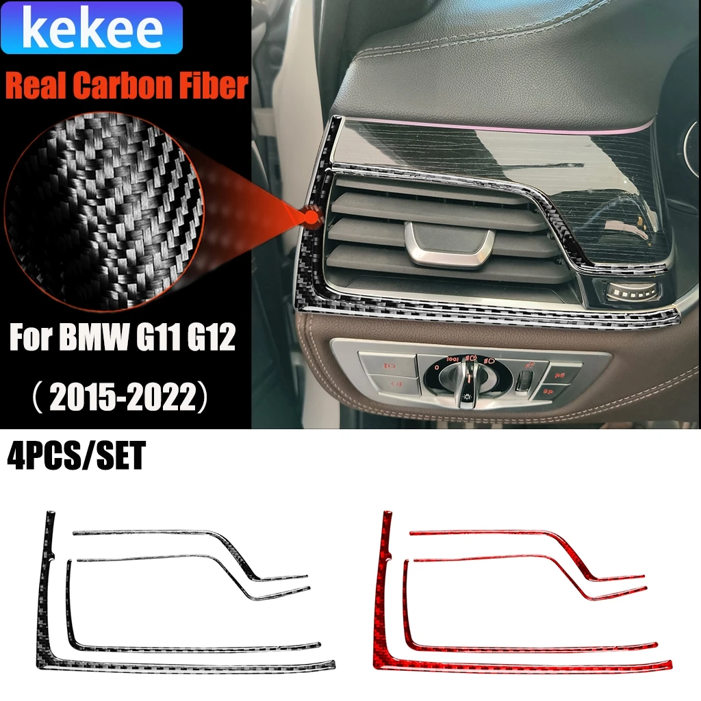 

Автомобильные аксессуары из углеродного волокна, приборная панель водителя, вентиляционное отверстие, модифицированная внутренняя накладка, наклейка для BMW 7 серии G11 G12 2015-2022