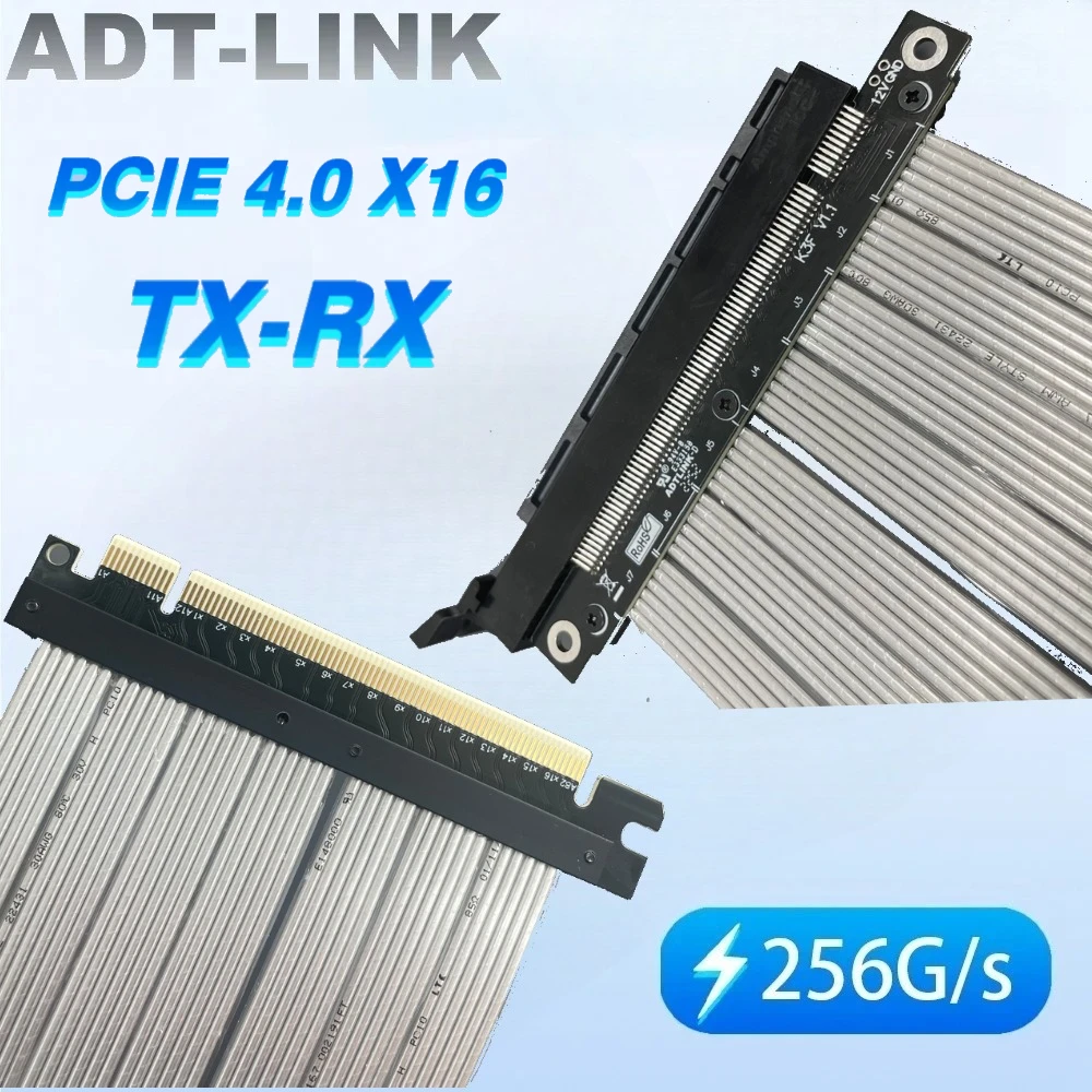 K33VS Silver-Plated Wire PCIE PCI Express 4.0 X16 To X16 Extender Male To Male Pcie TX-RX Signal Direct Extension Adapter Jumper