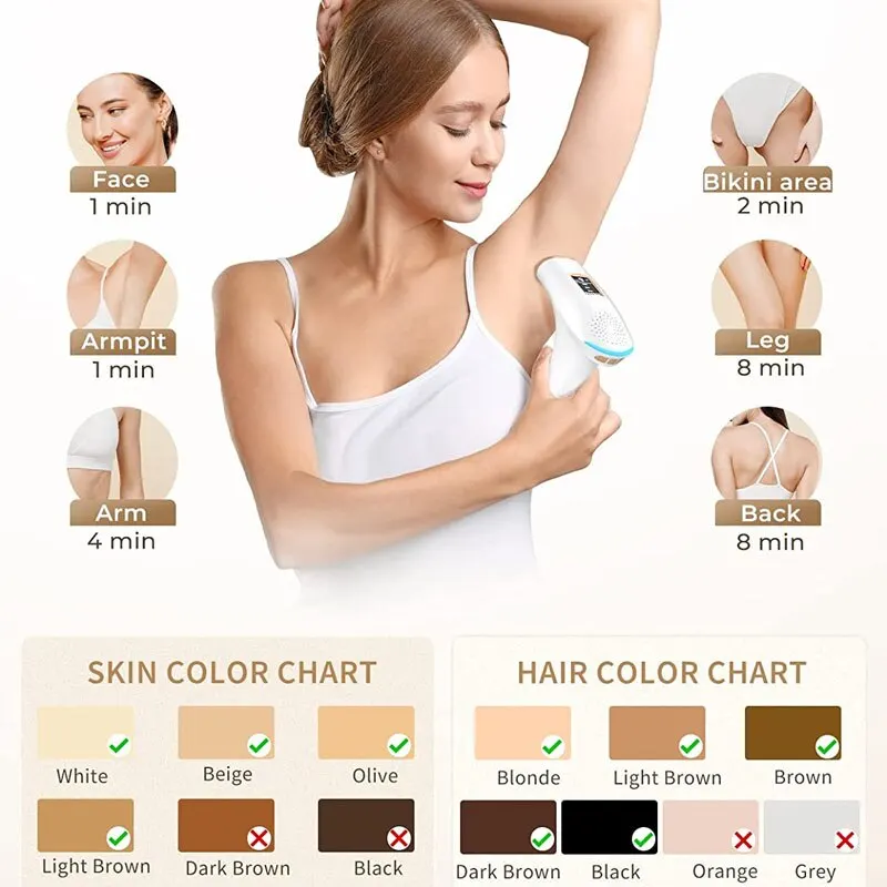 جهاز إزالة حب الشباب جهاز إزالة الشعر بوضعيات مزدوجة مزيل شعر مضاد لحب الشباب 3 في 1 للنساء والرجال