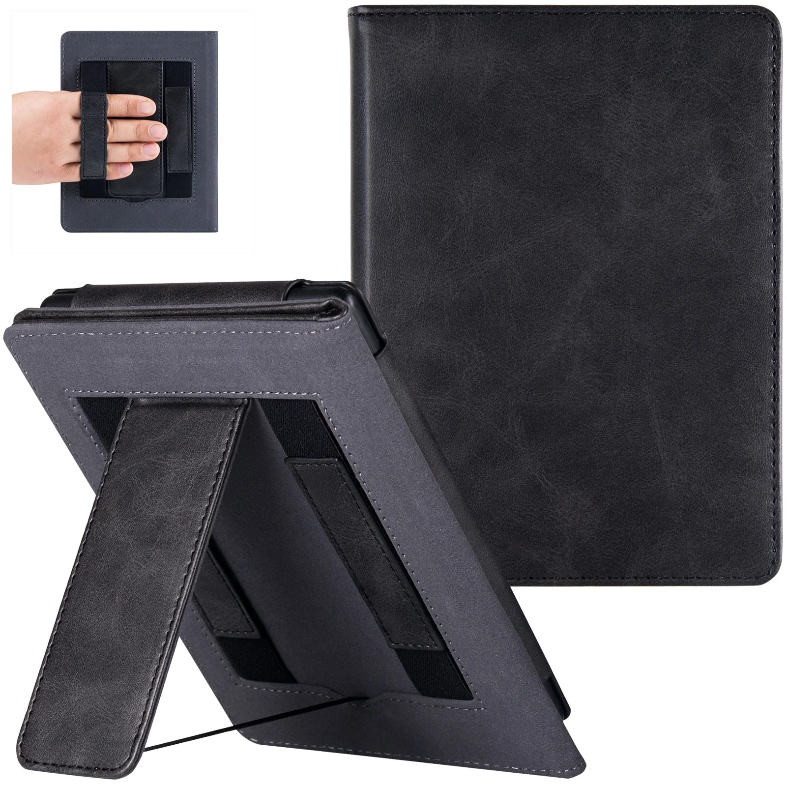 

Stand Case for 6.8" Kindle Paperwhite 11th Generation Case with Hand Strap | PU Leather Sleeve Cover with Auto Sleep/Wake