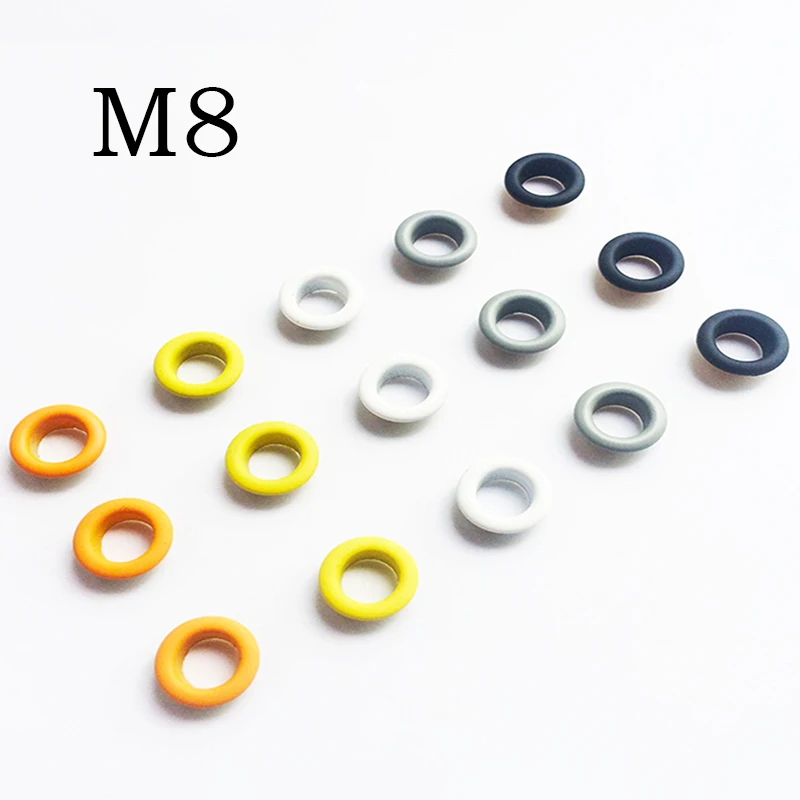 10 Set Brass Eyelet Grommet Colors Round Rings Eyelet 8mm for LeatherCraft Bags Shoes Clothing Belt Accessory