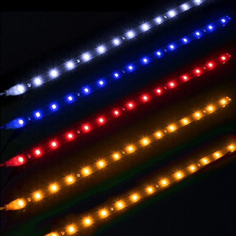 1/4/10 PCS 12V Super Bright 30CM Flexible Waterproof LED Strip Light Car Interior Atmosphere Exterior Decoration DRL Lamp