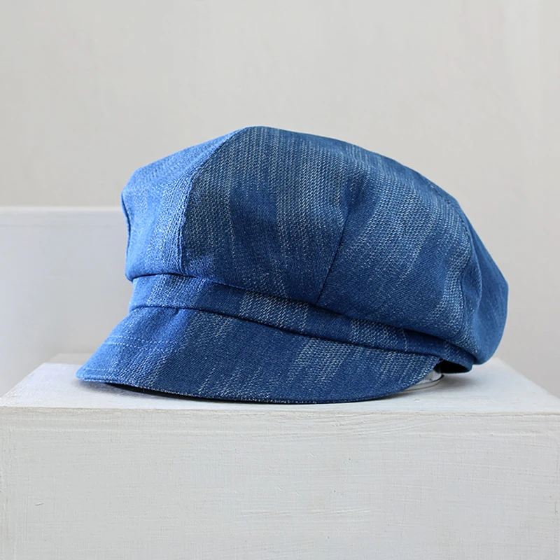 Berretto da donna ottagonale cappello da strillone Denim durevole accessorio primaverile per pittore autunnale all'aperto