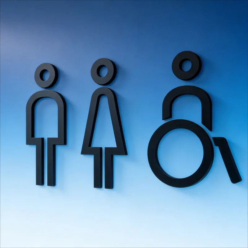Acrylic 3D Male Female Disabled Door Sign Self-Adhesive Hotel Restaurant Home Office Bathroom Gift Hanging Plaque Ornament
