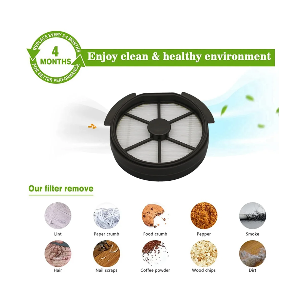 A09G-3PCS لملحقات الفلتر الأمامي للمكنسة الكهربائية المحمولة Puppyoo T12 / T12 PLUS