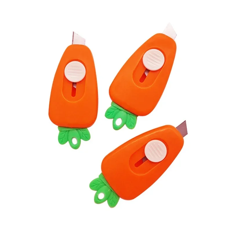 1/4Pcs Cute Carrot Utility Knife Mini Box Cutter Letter Envelope Opener Mail
