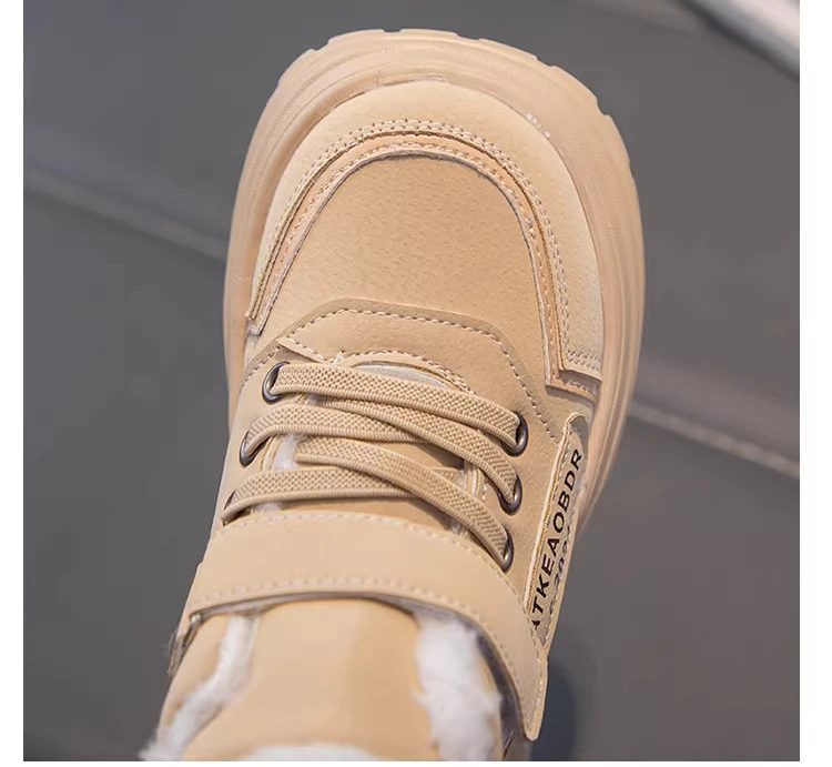 Winter-Kinder-Schneestiefel für Jungen, Plüsch, dick gefüttert, warme Schneestiefel für Mädchen, rutschfeste Outdoor-Stiefel, Schülerschuhe, Wanderschuhe, High-Top. – Detail 3