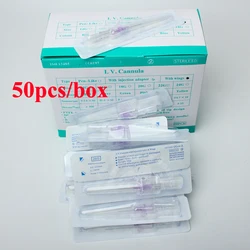 50pcs Disposable IV Cannula Intravenous Injection Catheter with Wings 22G 24G 26G Veterinary Small Winged IV Cannula