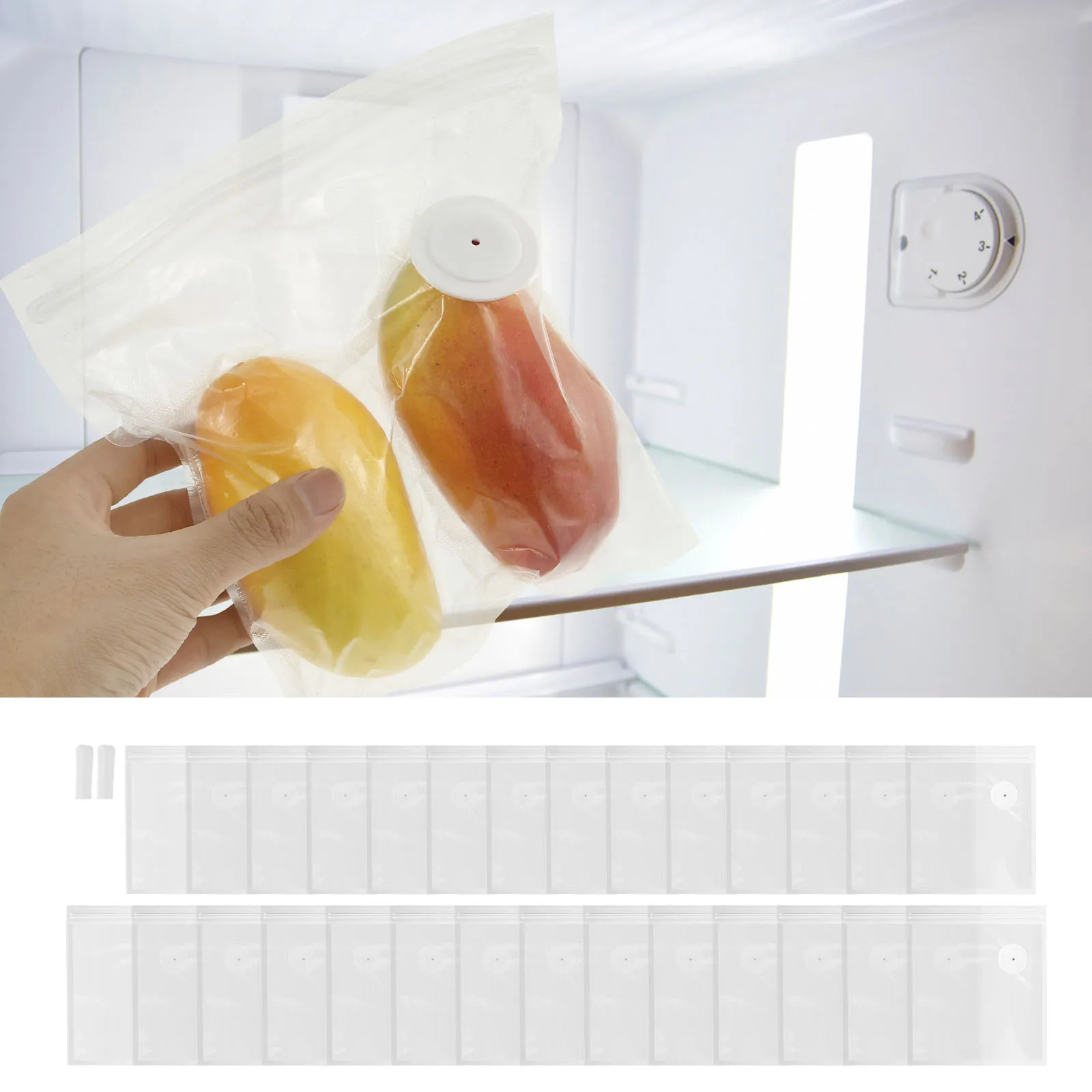 

30 шт. вакуумный упаковщик для пищевых продуктов, упаковка двух размеров, вакуумный герметичный пакет для хранения с воздушным клапаном, идеально подходит для сохранения свежести