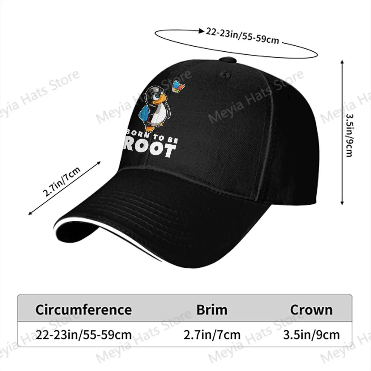 Linux Butterfly Killer Illustration Kali Linux Root Programmer Multicolor Hat Peaked Women's Cap Personalized Visor Protection