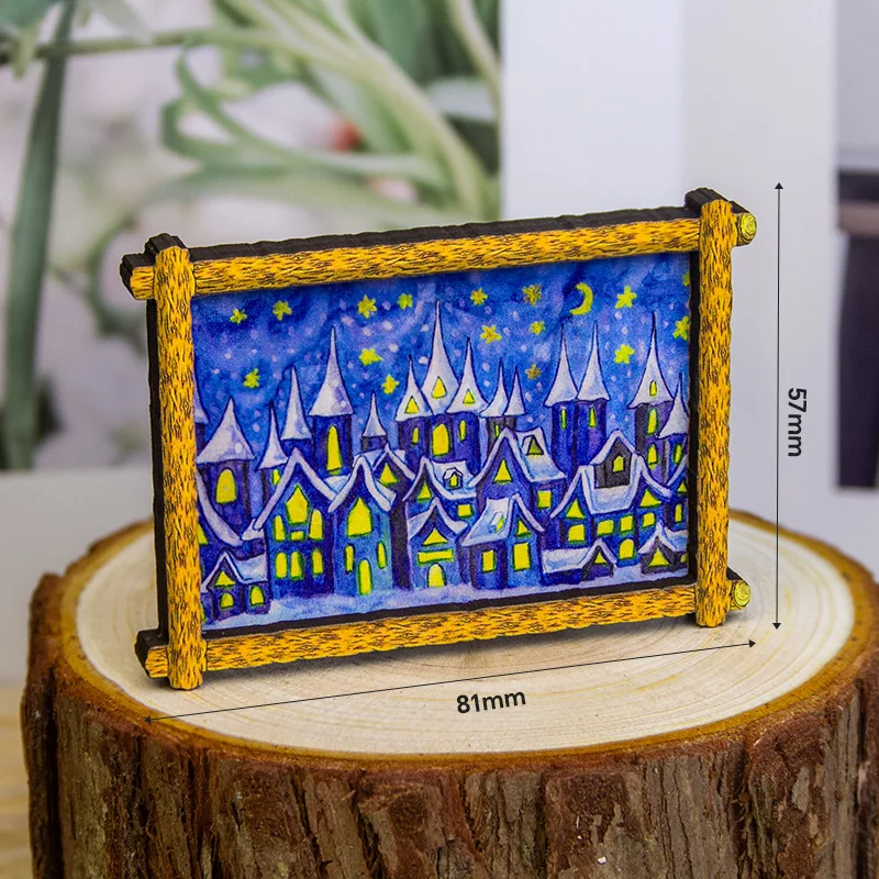 مغناطيس الثلاجة اللوحة العالمية الشهيرة، لوحة زيتية فان جوخ، مغناطيس الثلاجة اللوحة الزيتية الموناليزا الخشبية المغناطيسية #4