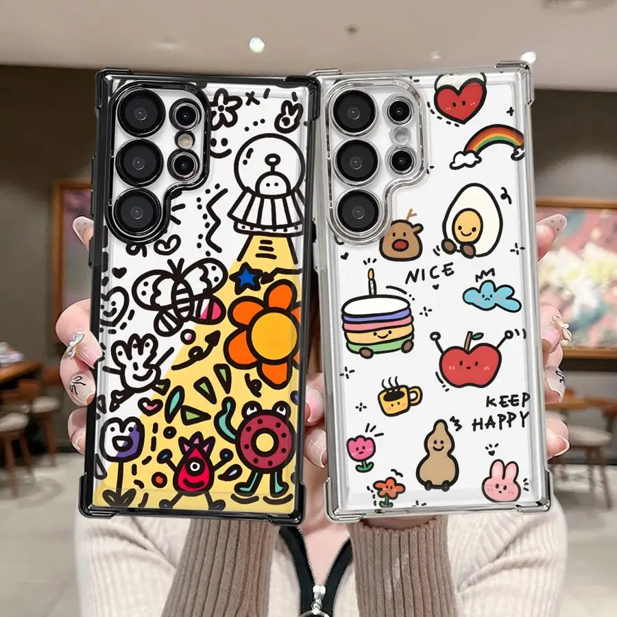 Phone Cover Case for Samsung Galaxy S26 S24 S21 Plus S22 Ultra S23 S20 FE S25 Edge Sketch Graffiti