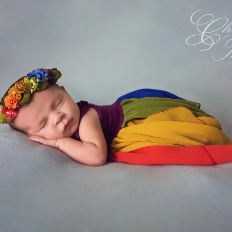 مجموعة ملابس التصوير الفوتوغرافي للأميرة حديثي الولادة لعمر واحد و3 أشهر فستان بناتي لطيف للرضع والأطفال الصغار لالتقاط الصور من أجل الملابس #3