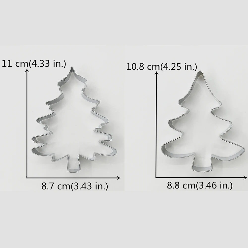 KENIAO Christmas Tree Cookie Cutter - 11 and 10.8 CM - Biscuit Fondant Sandwich Bread Mold - Stainless Steel - by Janka