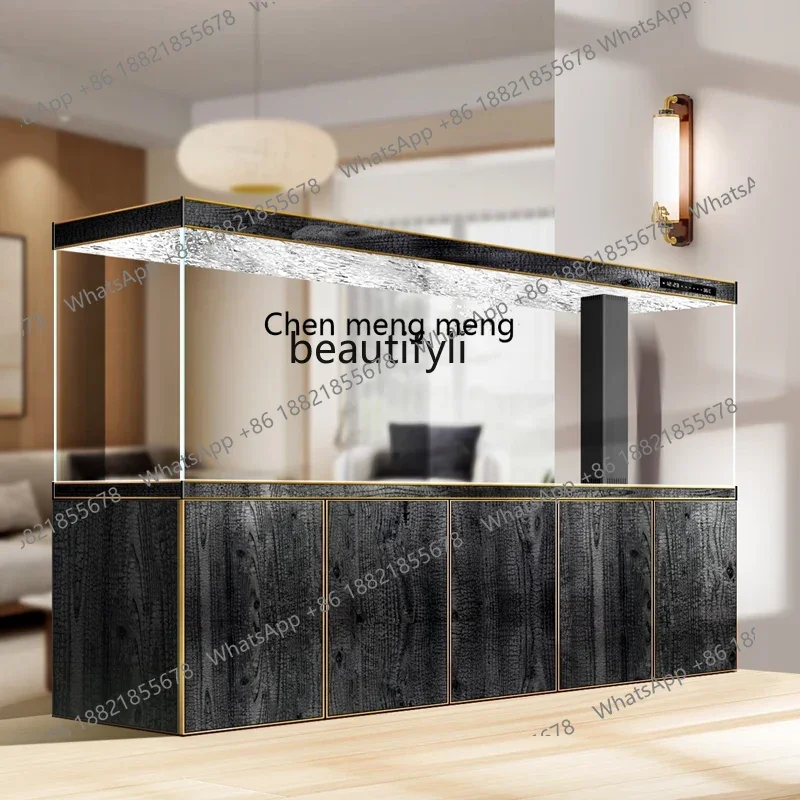 

xzFish tank Arowana tank screen against the wall Aluminum alloy aquarium bottom filter No water change Self-circulation