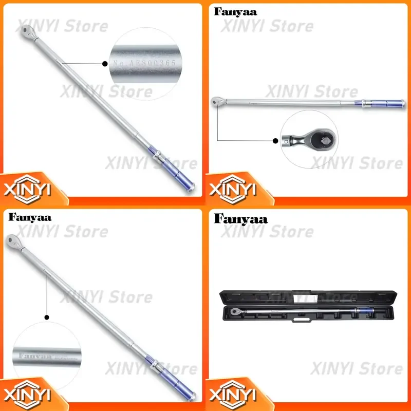 for 3/4 Inch 800Nm Industrial Grade Ratchet Head Non Slip Torque Wrench Alloy Spanner for Car Truck Repair Maintenance Metric