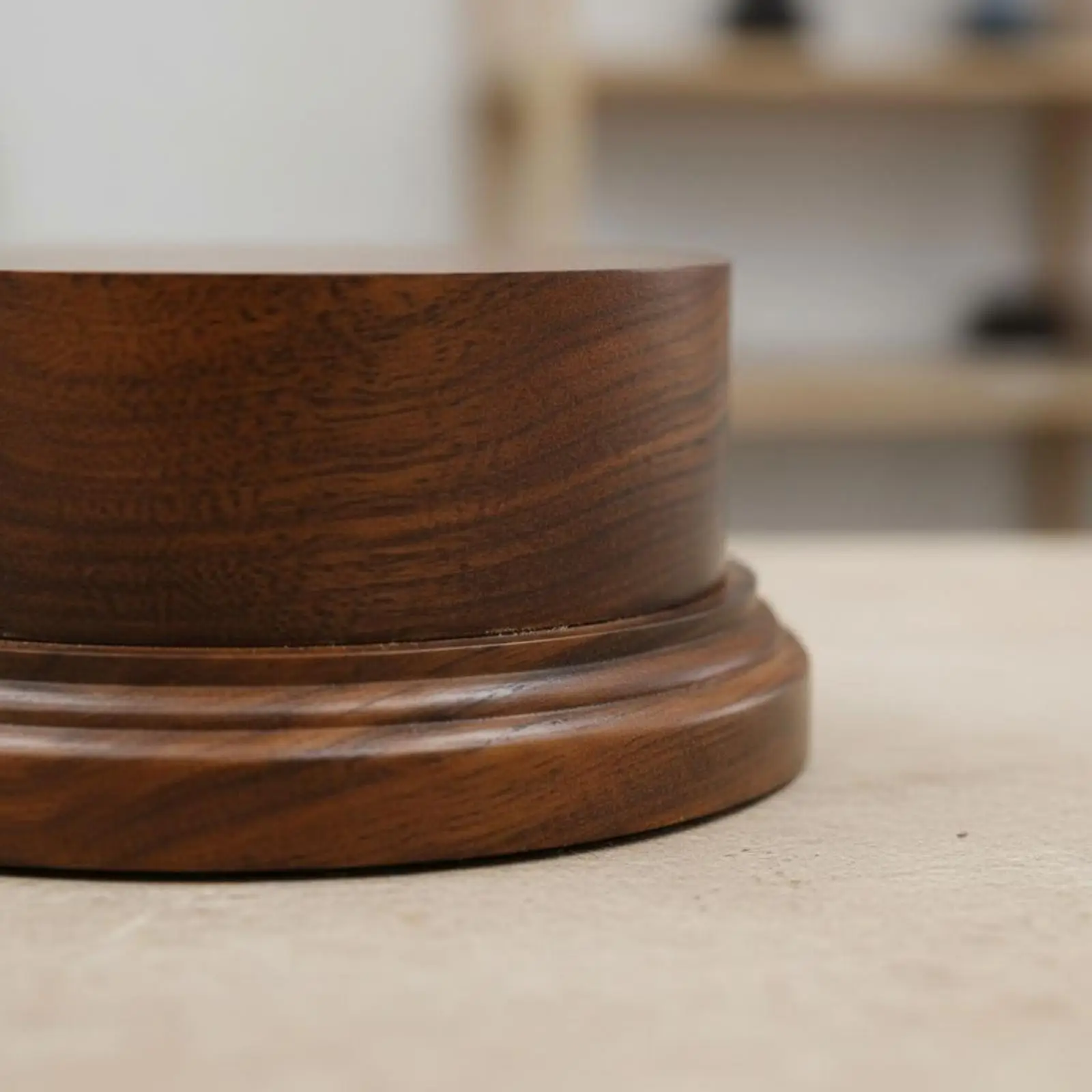 Black Walnut Centerpiece Display Stand for Figures Wooden Pedestal Model Base for Home Decoration