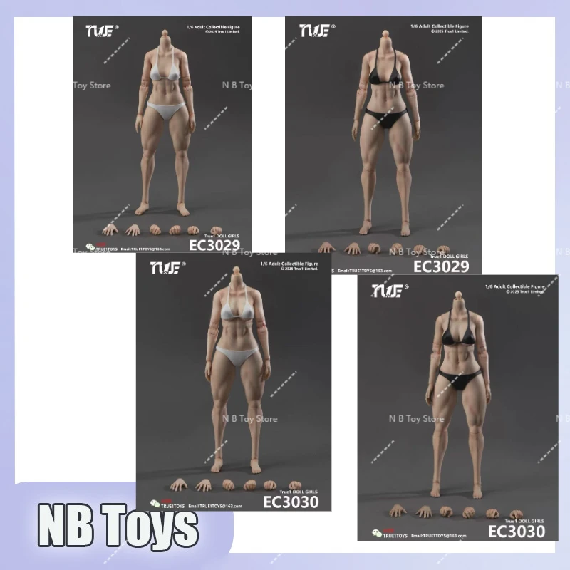 

【2026 Q2】True1Toys EC3029 EC3030 1/6 Muscular Leg Articulated Body Mid Large Bust 12" Female Soldier Action Figure Dolls Model