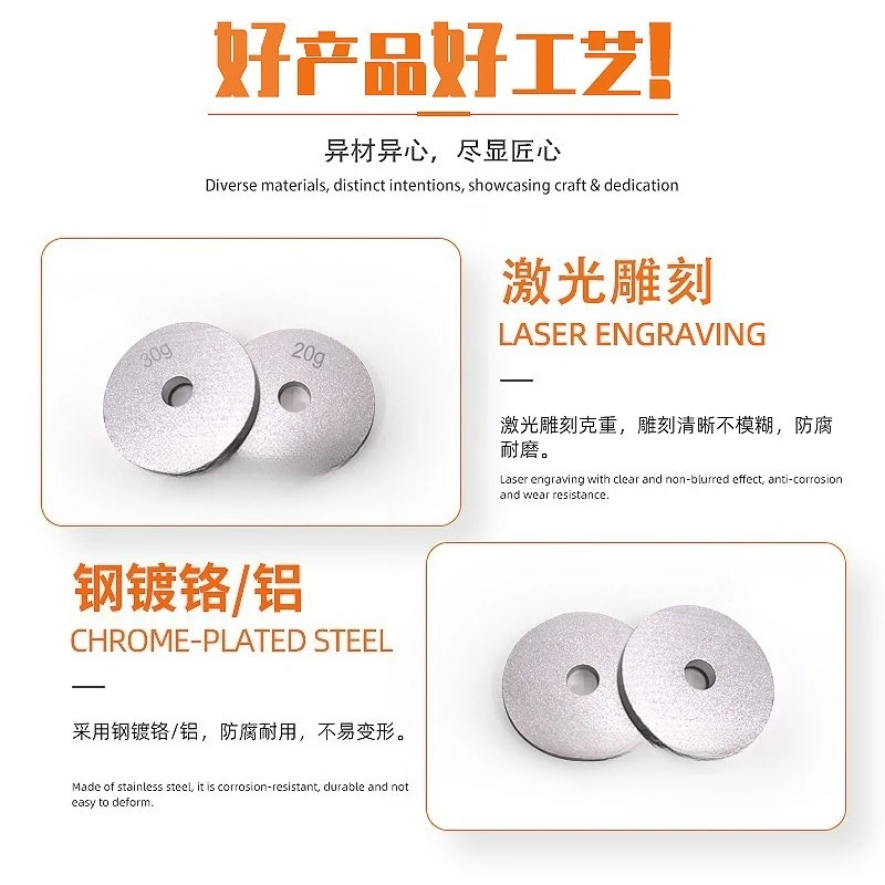 1kg Solid Circular Ring Weight High‑Precision Perforated Test Weight Inner Hole 6mm/10mm For Friction Tester Machine