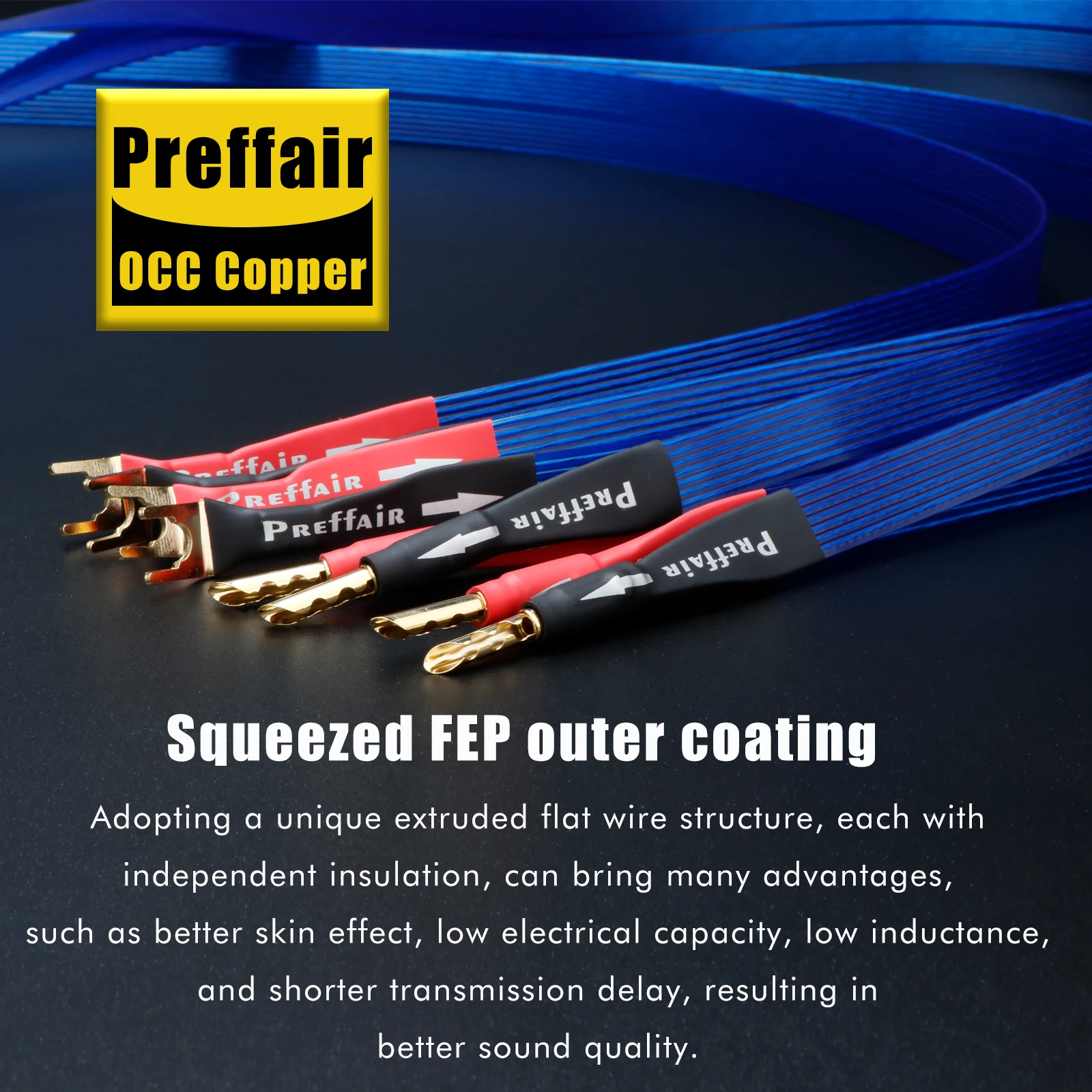 1 пара Preffair L316 банан/Y лопаты акустический кабель посеребренный OCC громкоговоритель плоский провод для усилителя DVD CD