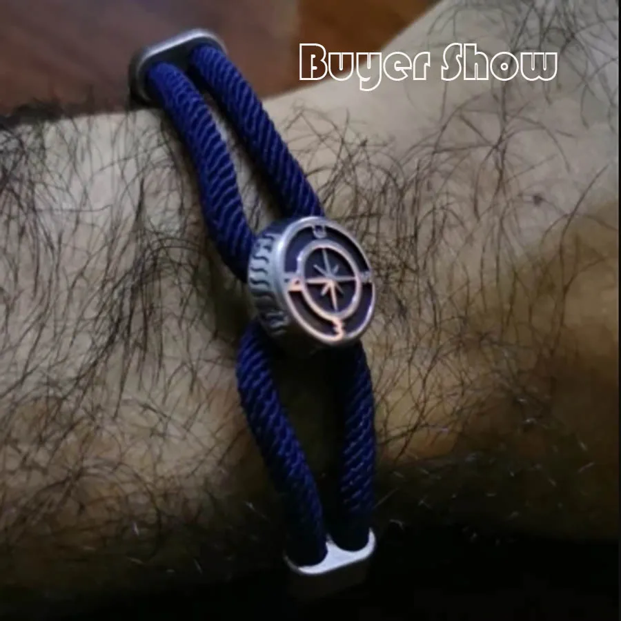 Pirate Style Nautical Compass Bracelet With Strong Magnetic Buckle Vintage Viking Bilayer Milan Rope Wrap Braslet Gift For Him view 3
