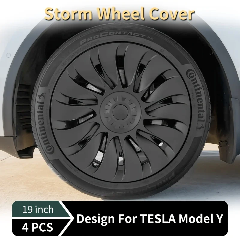 

"4pcs Premium Storm Proof 19"" HubCaps - Sleek Full Rim Wheel Covers, Durable Snap-On Design - Stylish Auto Accessory Upgrade fo