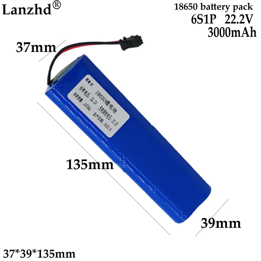 

NEW 18650 Lithium battery 22.2V 25.2V 24V For Massage gun fascia gunner rod lamp lighting rechargeable battery 6S1P battery pack