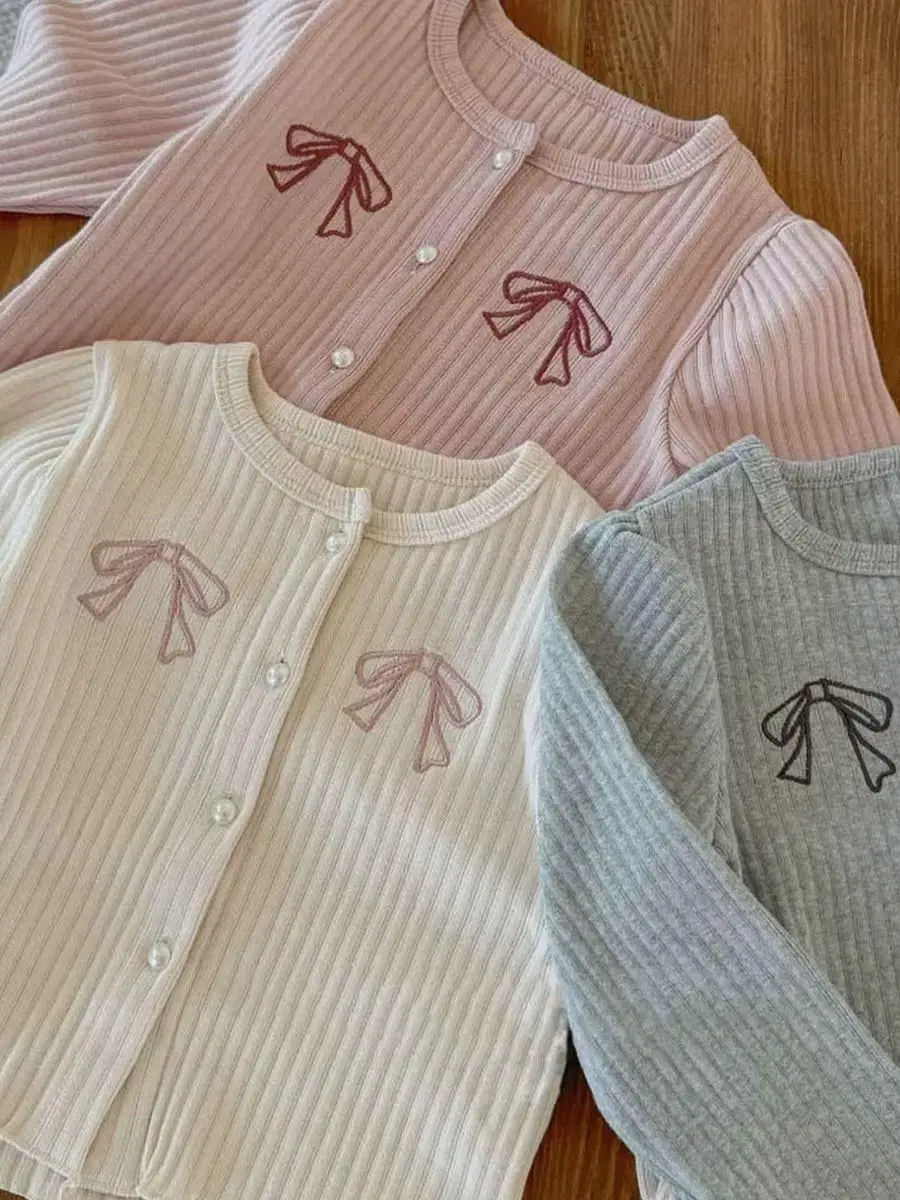 Sweet Knitted Cardigan for Girls Pure Color Faionable  Knot Chinese Sle Silk Top Regular Length All Season Wear