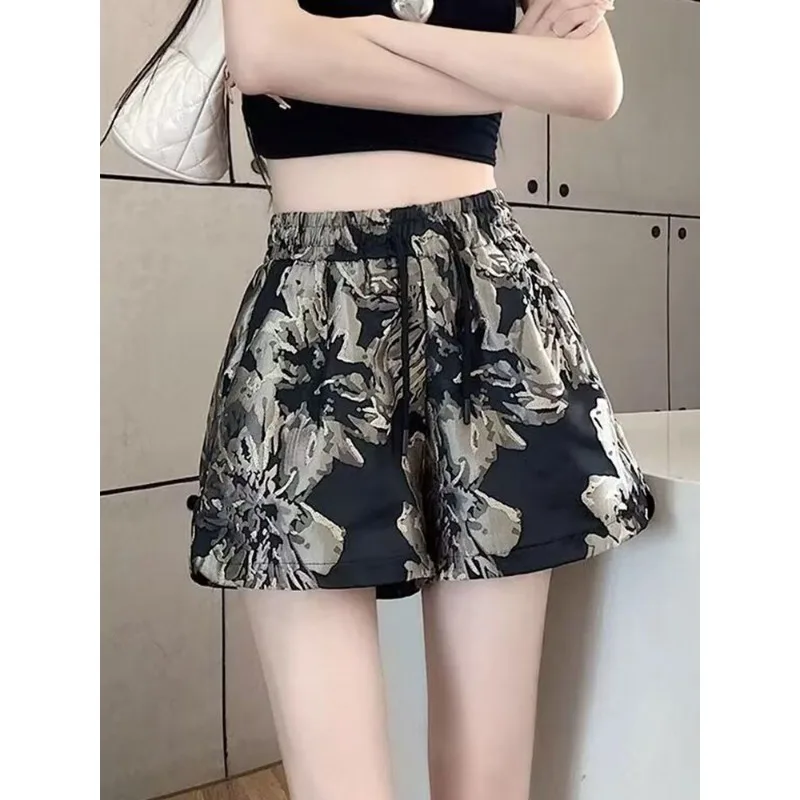 Ice Silk Wide-leg Culottes for Women Summer Thin Loose Slimming Quick-dry Yoga Sports Pants