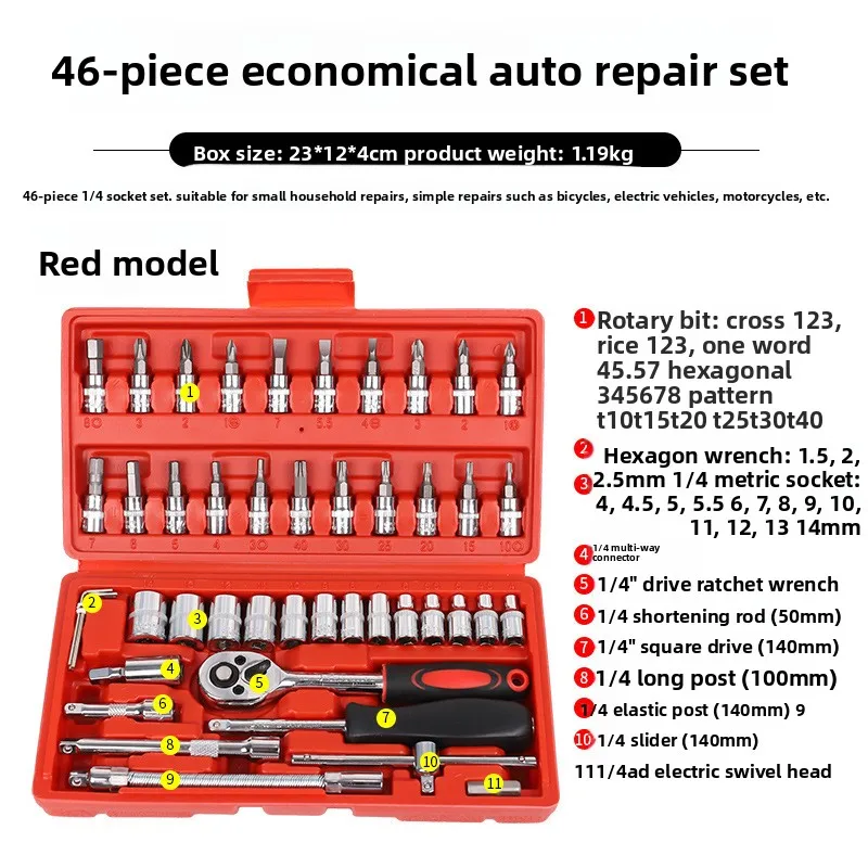 

Набор инструментов для авторемонта: специальное предложение, комбинированный набор ключей-трещоток, отверток и шестигранных головок для гаек