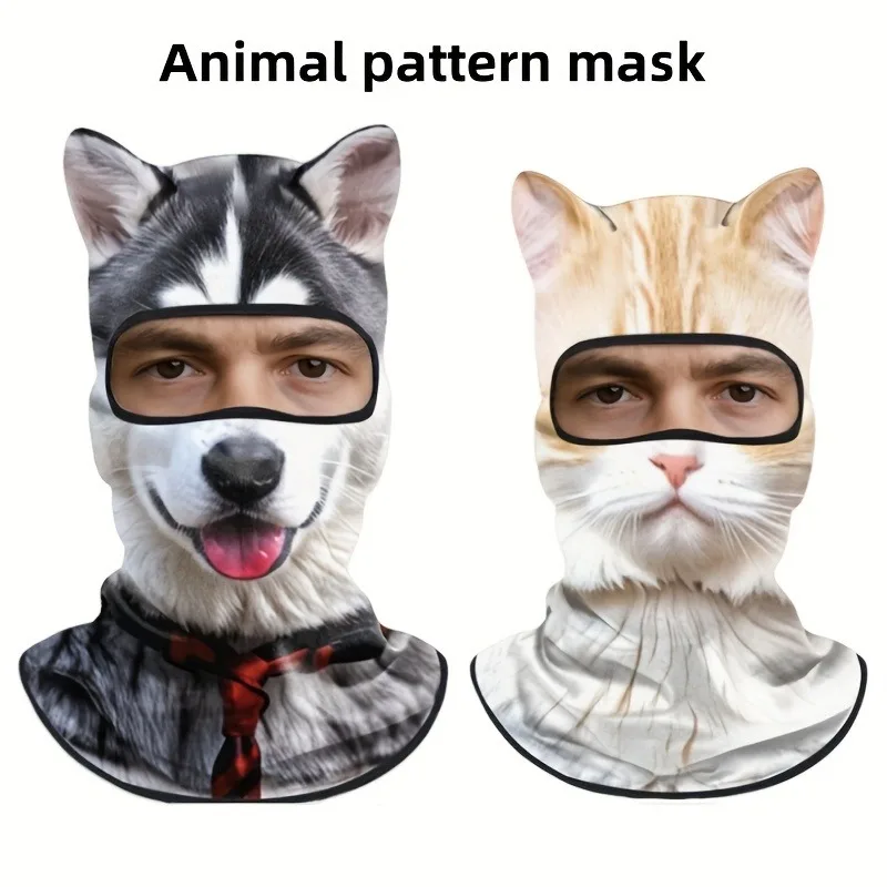3D Cat Ear Face Mask Breathable Lightweight Animal-shaped Face Cover for Motorcycle Riding Cycling Music Festivals Outdoor