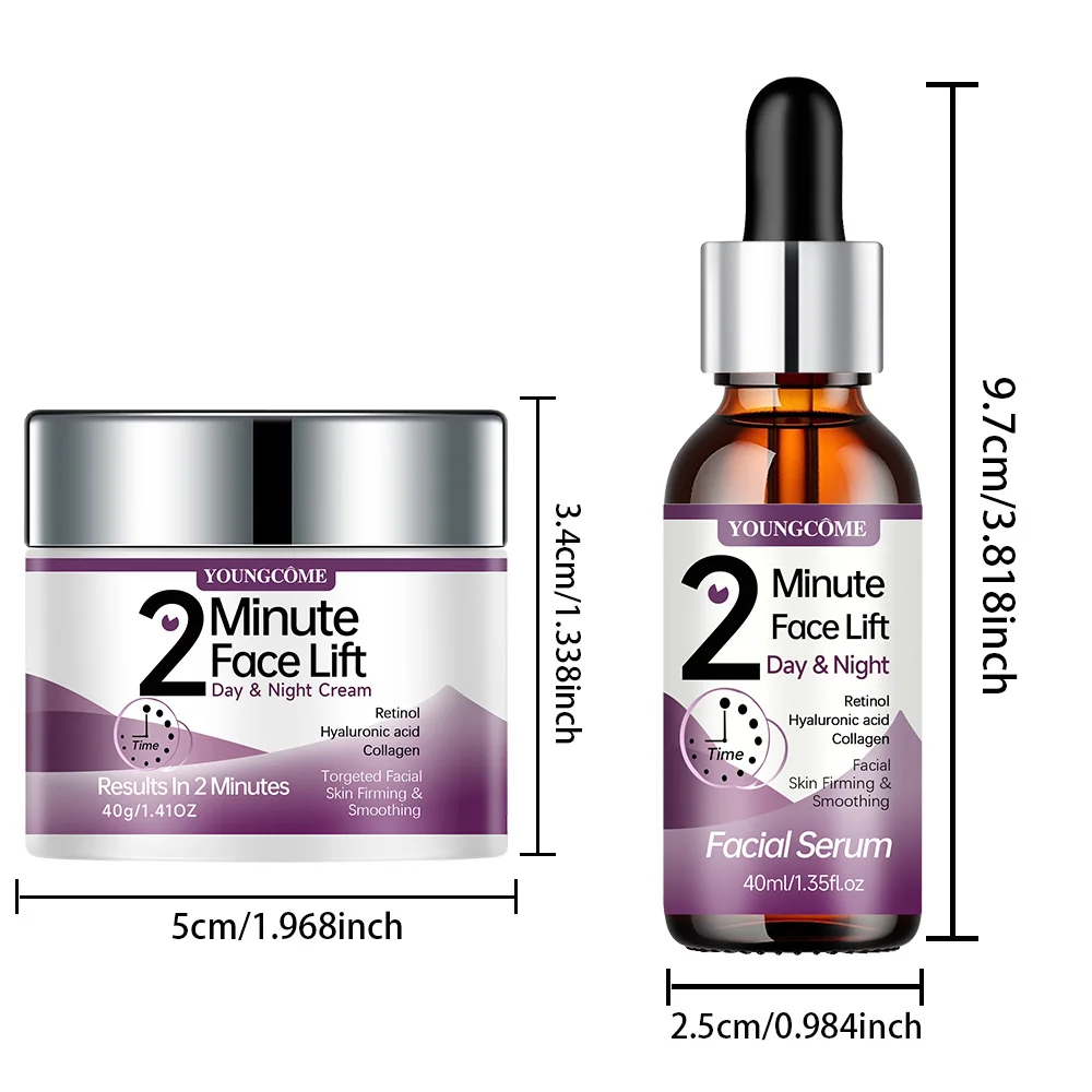 YOUNGCOME 2-Minuten-Gesichtslift-Tag- und Nachtcreme mit Retinol und Serum, Hyaluronsäure, Kollagen, straffende Anti-Aging-Feuchtigkeitscreme – Detail 11