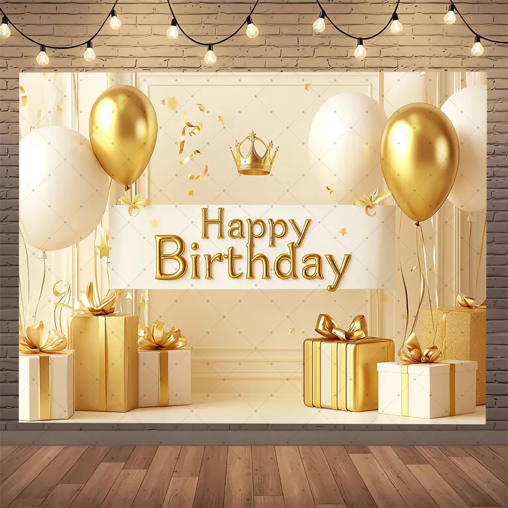 

Gold Glitter Blue Birthday Party Background Balloon Star Stand Banner Poster Background Theme Party Decoration Supplies
