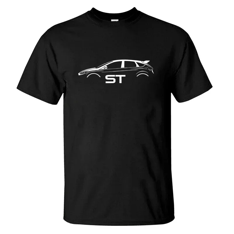 

2024 Men T Shirt Casual FOCUS ST Car M Sport Racing T-shirt Graphic Summer Short Sleeves 100% Cotton S-3XL Cool Tee